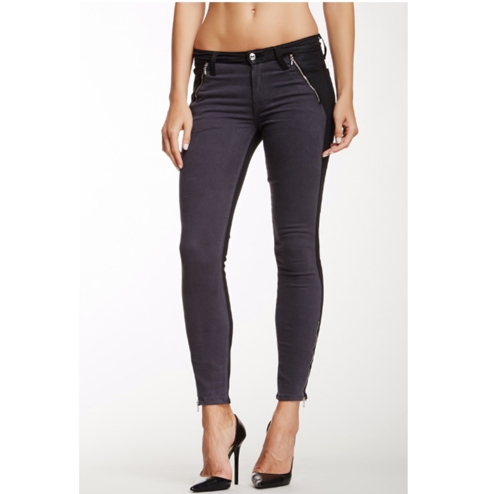 7 for all Mankind Zipped Brushed Skinny Jeans 25